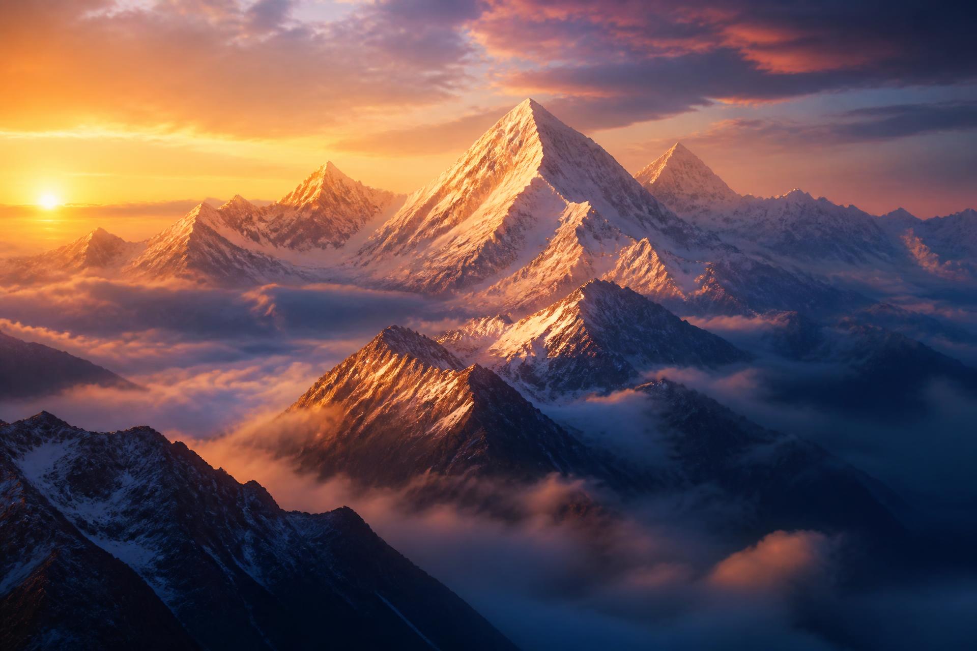 Himalaya bei Sonnenaufgang